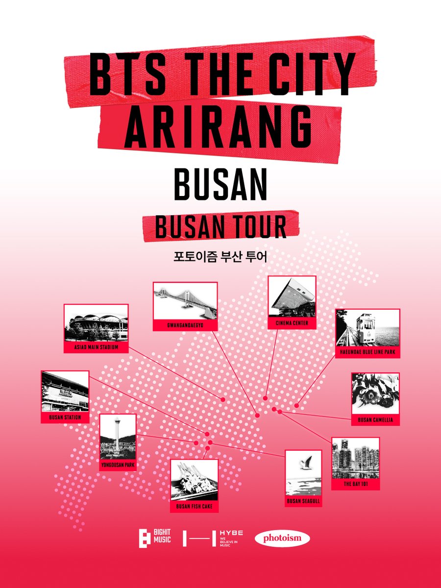 BTS THE CITY ARIRANG BUSAN Photoism Tour Frame official map